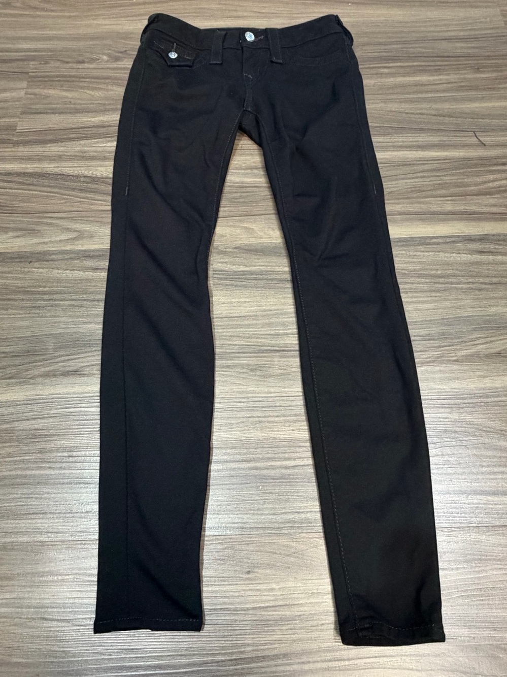 True Religion Black Low Rise Disco Ponte WFLPS Leggings With Rhinestone Size 24